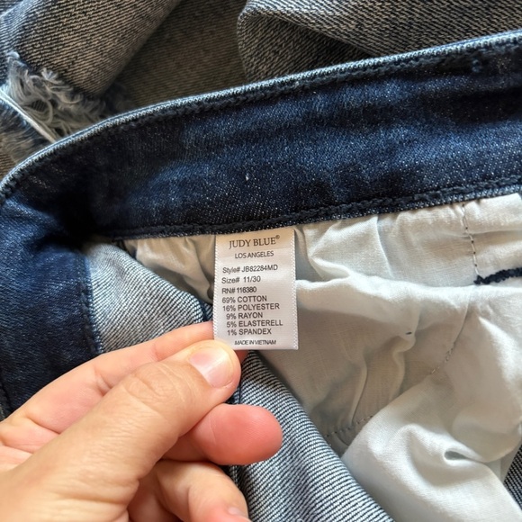 JUDY BLUE High Waist Distressed Destroyed Boyfriend Fit Blue Jeans - Picture 13 of 13